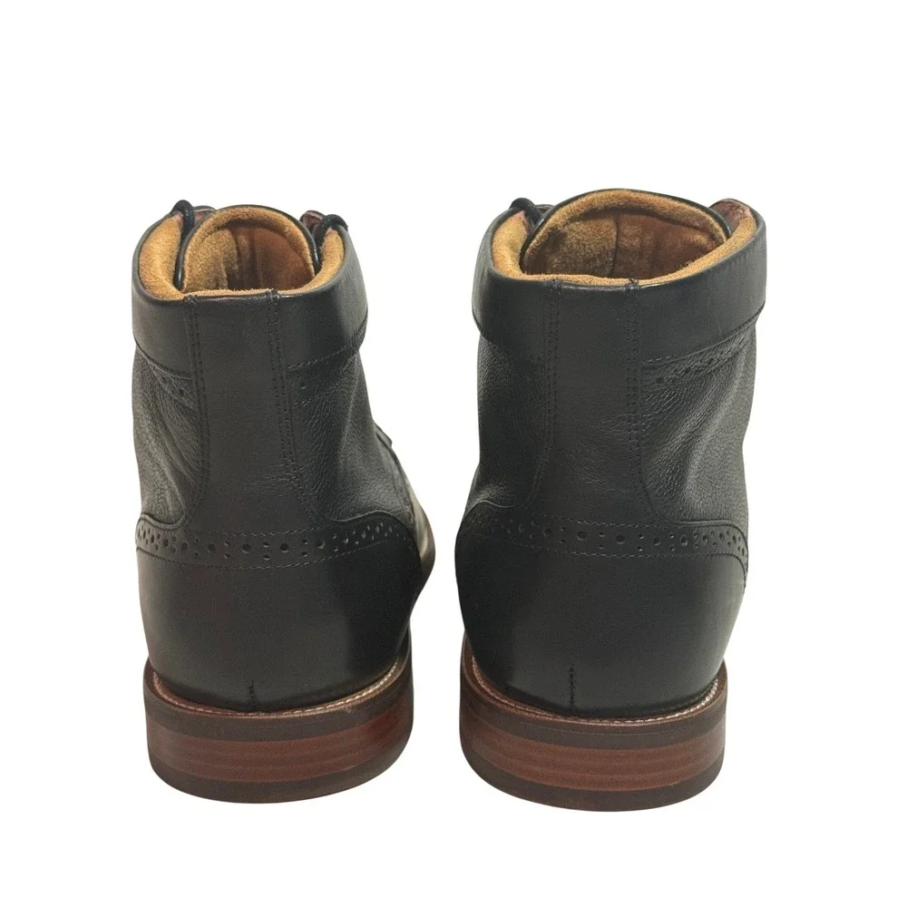 Florsheim Shoe Company Black Leather Wingtip Brogue Ankle‎ Boots Mens 10D